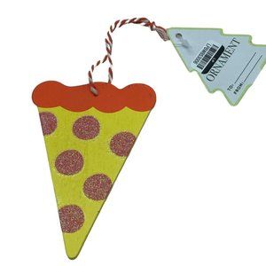 NEW Pepperoni Pizza Fun Food Triangle Christmas Tree Holiday Ornament 4.5”x3”